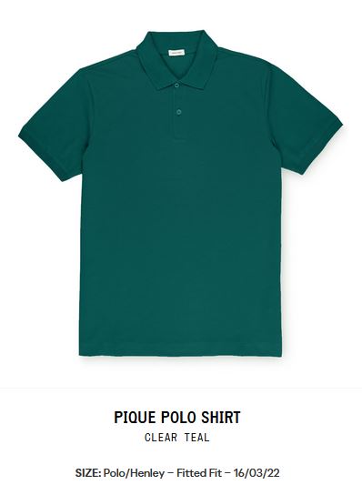Pique Polo Shirt, Clear Teal