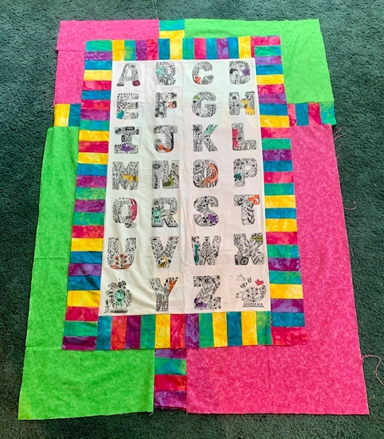 ABC Quilt top and backing