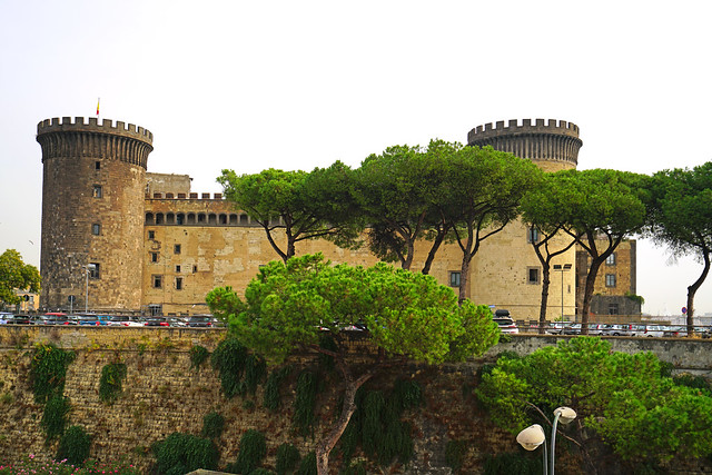 Castel Nuovo from the Royal Palace, Naples, Italy