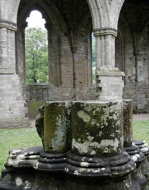 Partial altar at the ruins at Tintern Abbey in Wales