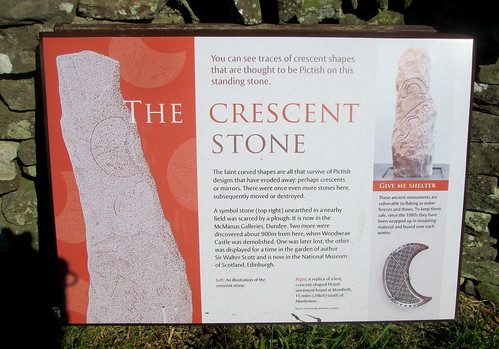 Aberlemno Stone , the Crescent Stone, standing stone, Aberdeenshire