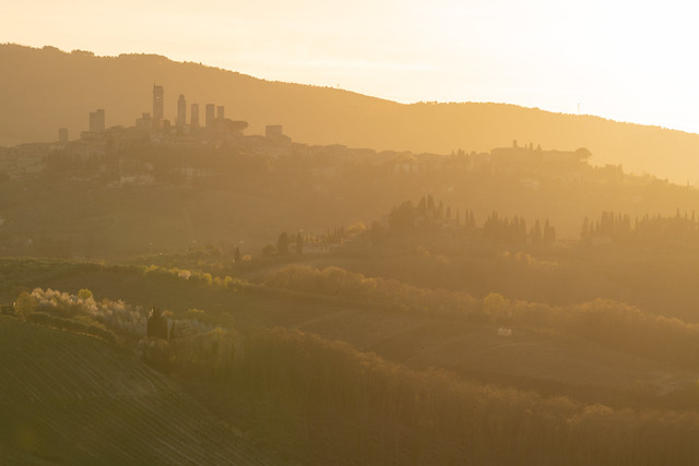 San Simignano, Tuscany, Italy, drenched in spring sunlight