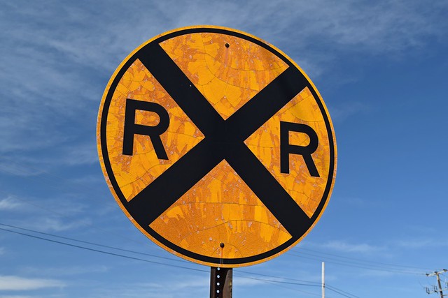 Weathered railroad crossing sign [02]