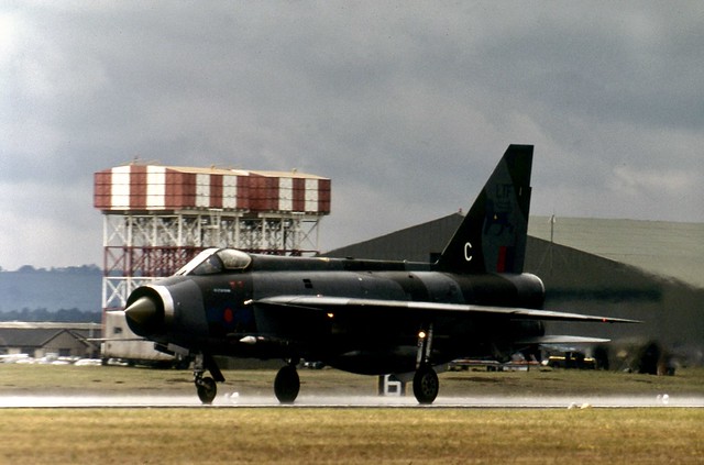 XR718 code 'C' RAF English Electric / BAC Lightning F.3 seen at the Greenham Common Air Tattoo in 1980