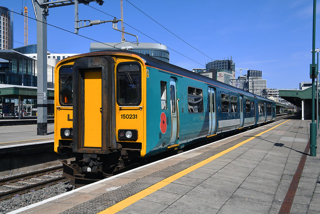 150231 ATW Seen departing Cardiff Central on the 14 May 2022 bound for Cardiff Canton Depot.