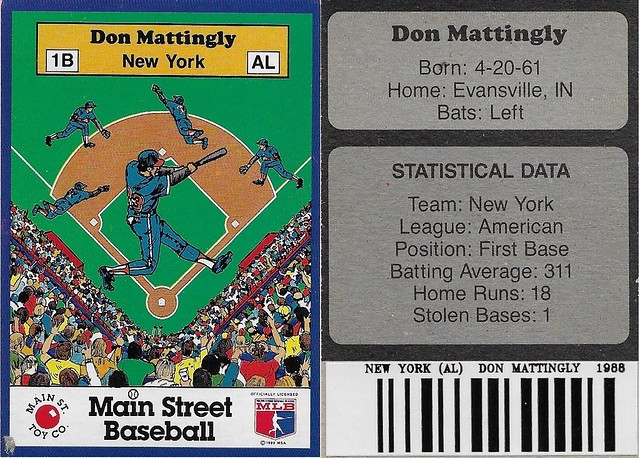 1989 Main Street Baseball with Bar Code - Mattingly, Don