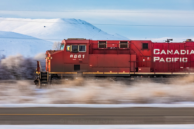 Train Speeding through Montana
