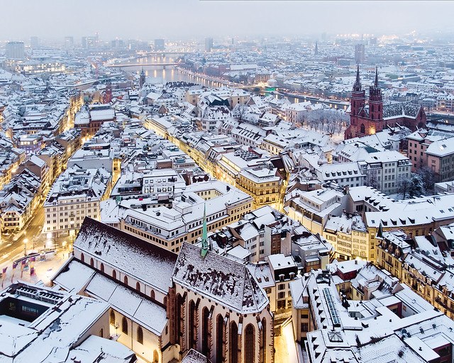 Snow covered Basel