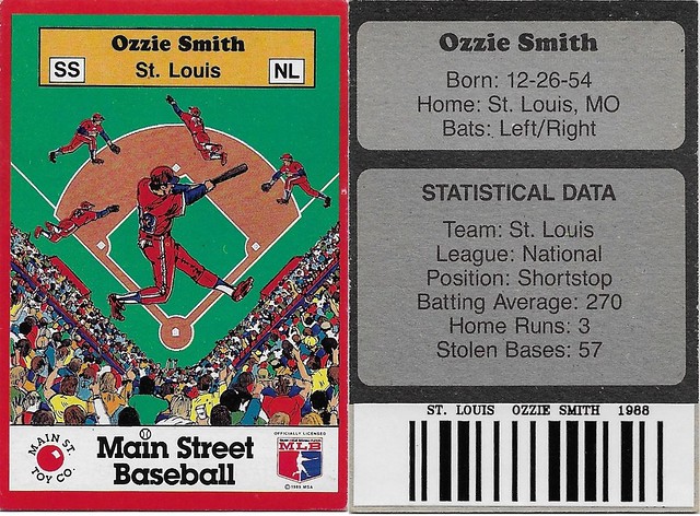 1989 Main Street Baseball with Bar Code - Smith, Ozzie