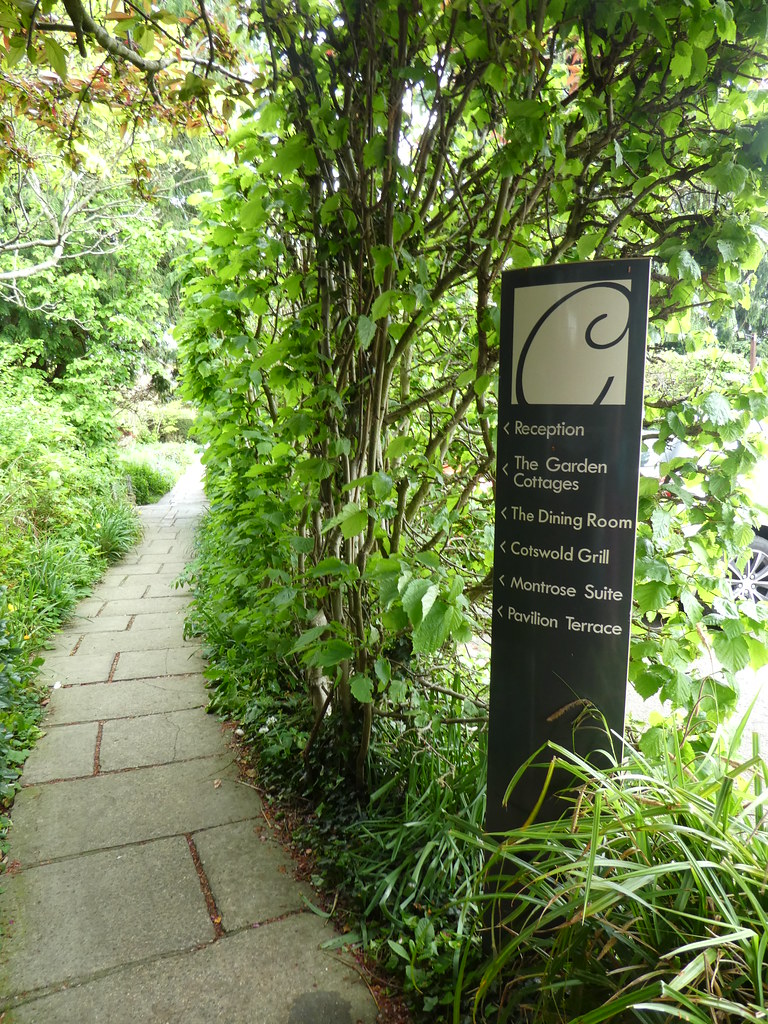 Garden pathway from the rear entrance of the Cotswold House Hotel