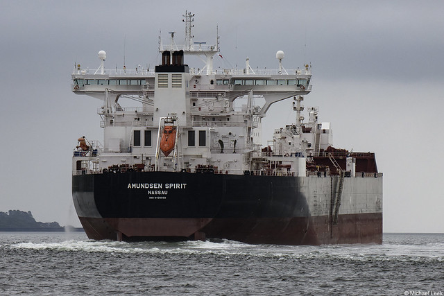 The Bahamas-registered shuttle tanker Amundsen Spirit; Firth of Clyde, Scotland.