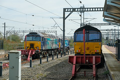 A Failed 57307 with 57309 and 66301 waiting to work 0Z55 Rugby C.S - Crewe GB | Rugby. 12/04/2022
