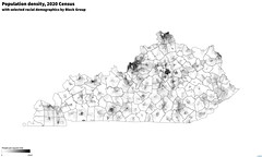 Kentucky Population density, 2020 Census