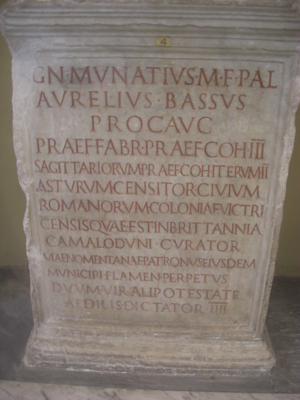 Statue Base of Cn. Munatius Aurelius Bassus