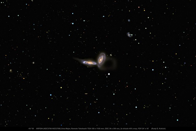 ARP 294, Interacting Galaxies with Stellar Streams, NGC 3786 and NGC 3788, Ursa Major