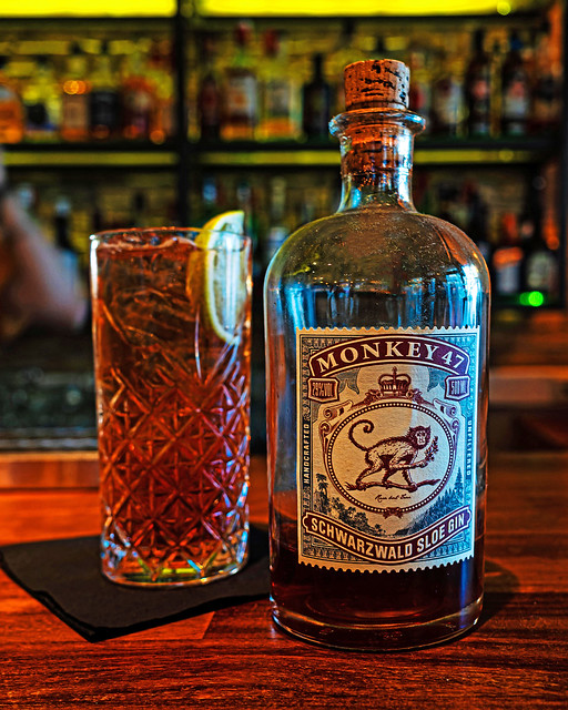 A Monkey 47 Flavoured Sloe Gin - The Alleyway Bar (Myrina Town - Lemnos)  (Kodachrome 64) Ricoh GR3