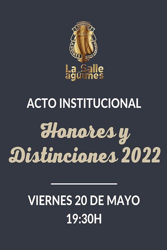 Cartel promocional del Acto de Honores y Distinciones de La Salle de Agüimes