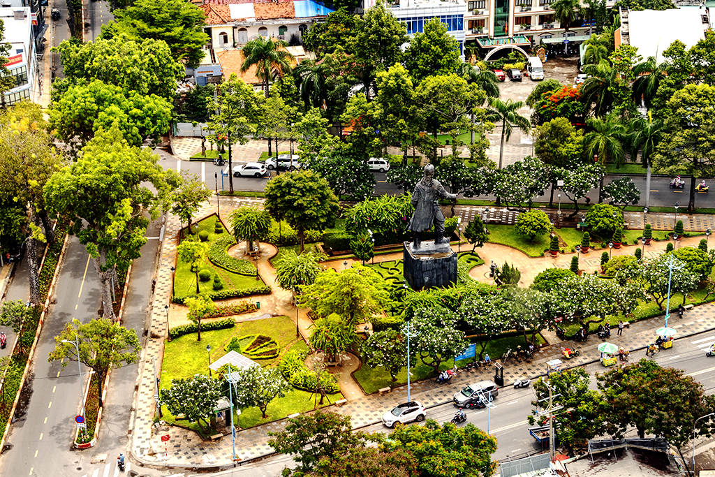 Statue of Tran Hung Dao as seen from top of Fusion Suites on 5-19-22--Vung Tau copy