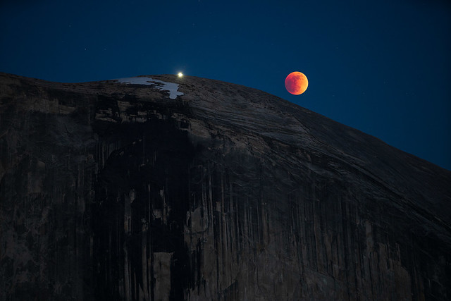 Moonrise over Half Dome