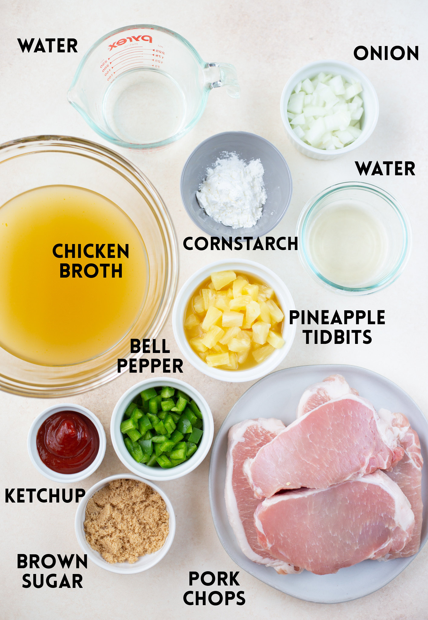 Ingredients for hawaiian pork chops