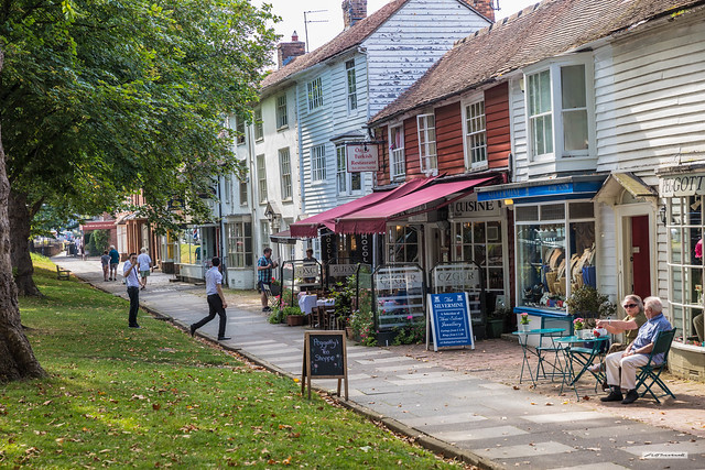 High Street, Tenterden, Kent, is blessed by wide grass verges and lines of London Plane Trees on either side of the road, meaning that the buildings are set well back. This gives a rural, spacious and 