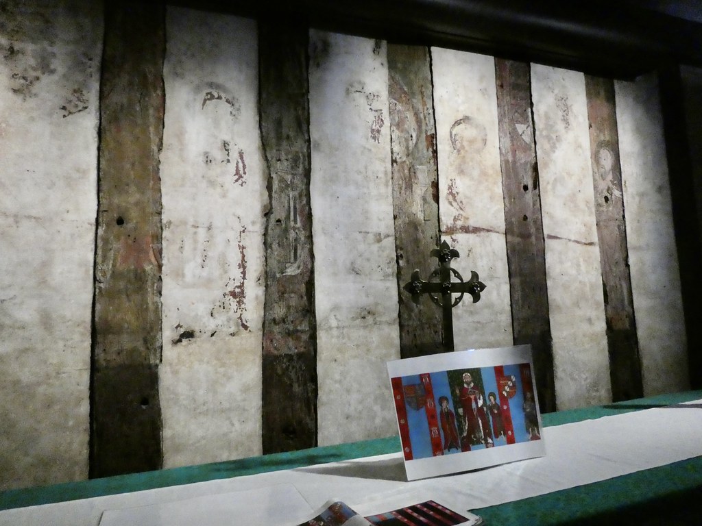 Medieval wall painting, Shakespeare's School Room, Stratford-upon-Avon