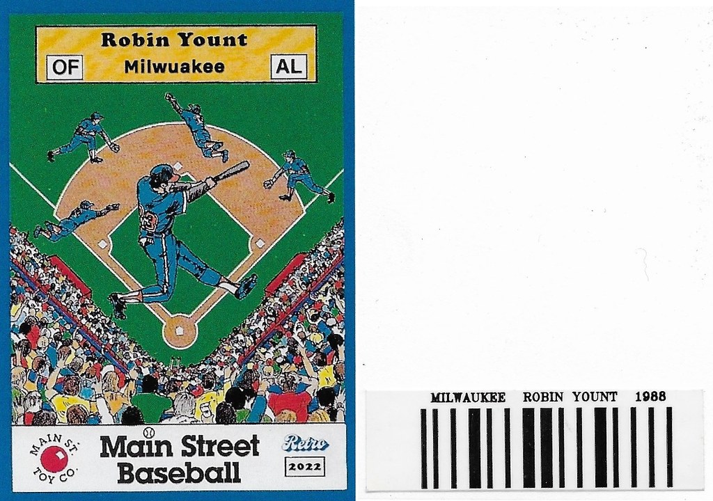 2022 Main Street Baseball Retro Customs with barcode - Yount, Robin