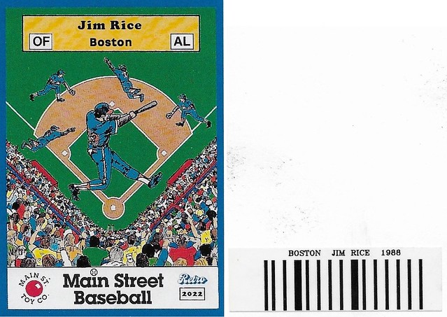2022 Main Street Baseball Retro Customs with barcode - Rice, Jim