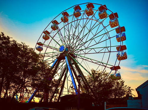 ferris wheel carnival virginia beach va blue hour sunset evening colorful