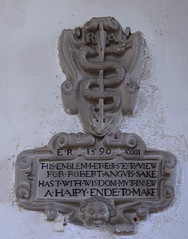 caduceus: 'This emblem here is set to view for Robert Anguis sake, hast with wisdom must insew a happy ende to make', 1590