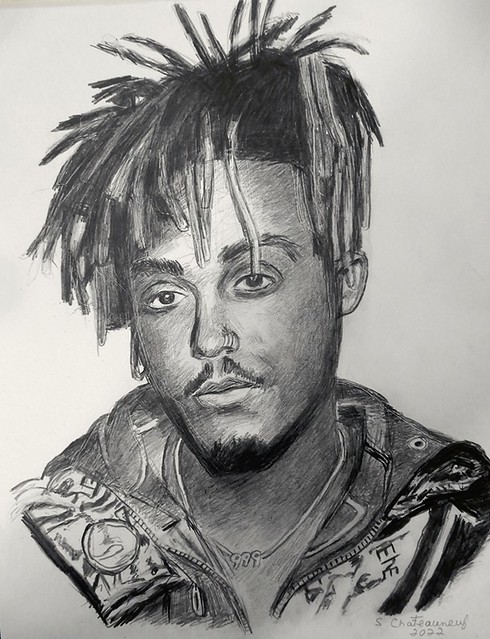 Juicewrld  Rapper - Pencil Drawing Done by STEVEN CHATEAUNEUF (2022)