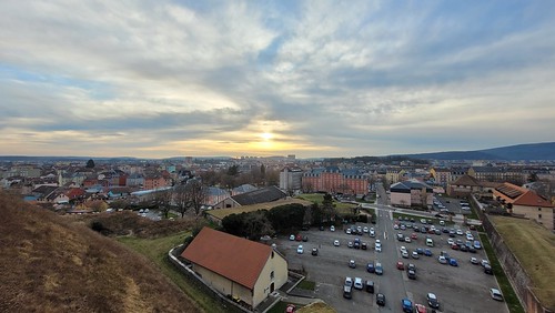 20220301_173211 by schoolartBYschoolboy, Belfortbourgognefranchecomté jura cityscape city town down roof sunset sun cloud