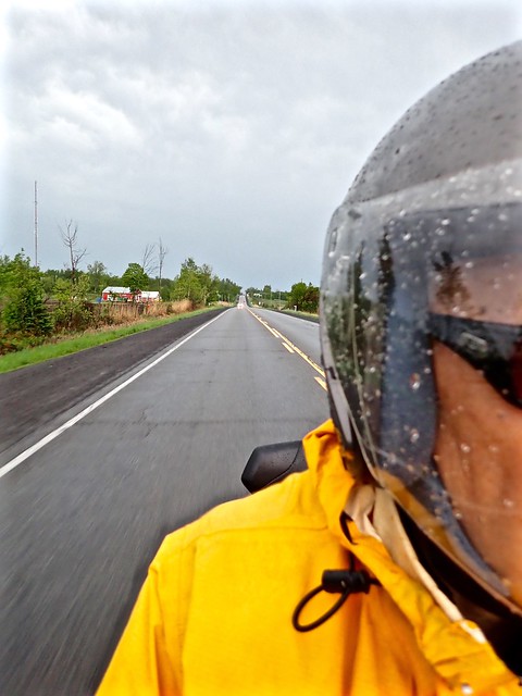 Off I scootered away from the storm leaving Grenville Quebec.