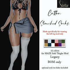 Stellar Cotton Slouched Socks (for MAZE Soft Thighs)