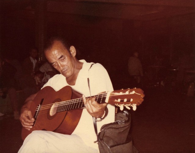 guitar player, Tetouan bus station, Morocco 1976