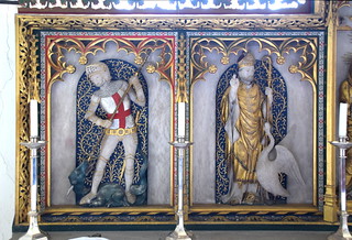 reredos: St George and St Hugh of Lincoln (Ninian Comper, 1912)