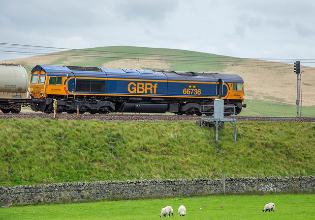 66736 at Crawford on 17 May 2022 on 4M01 Mossend to Carlisle NY cement train