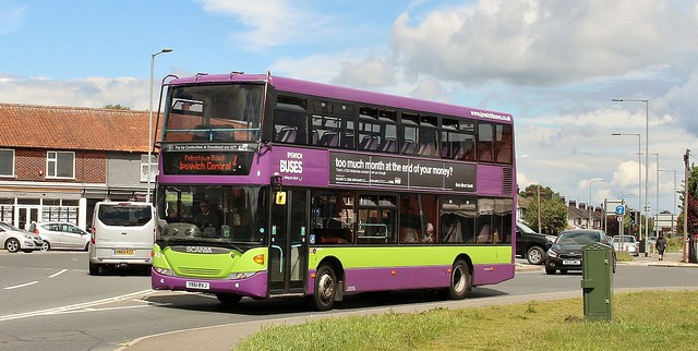 YR61 RVJ, Ipswich Buses Scania 42, Bixley Road.