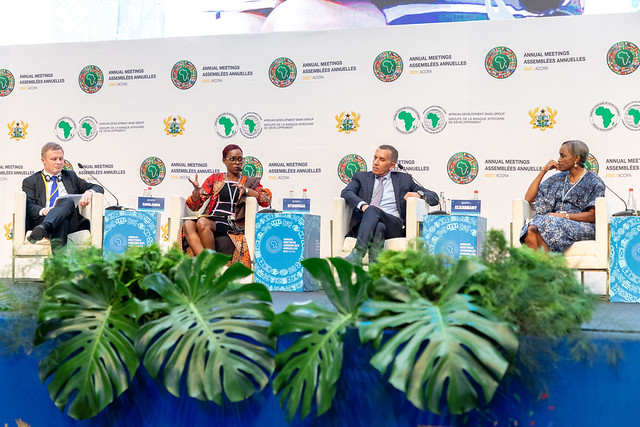 The panelists sharing the stage during the Annual Meetings: Knowledge Event 1