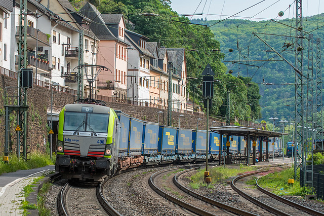 Swiss Vectron in the Rhine valley