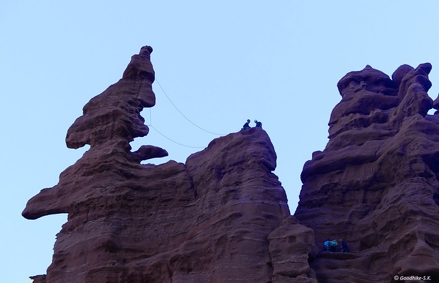 Climbing in Fisher Towers