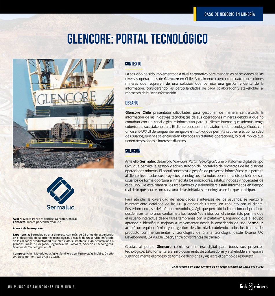 Glencore: Portal Tecnológico | Sermaluc