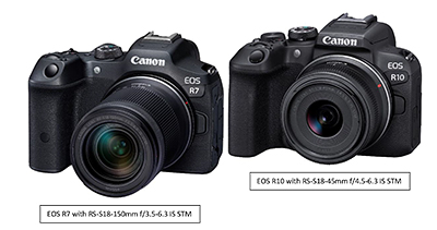 The two new APS-C mirrorless cameras and lenses from Canon’s EOS R lineup.