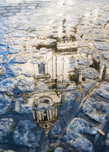 Puddles around St Pauls Cathedral