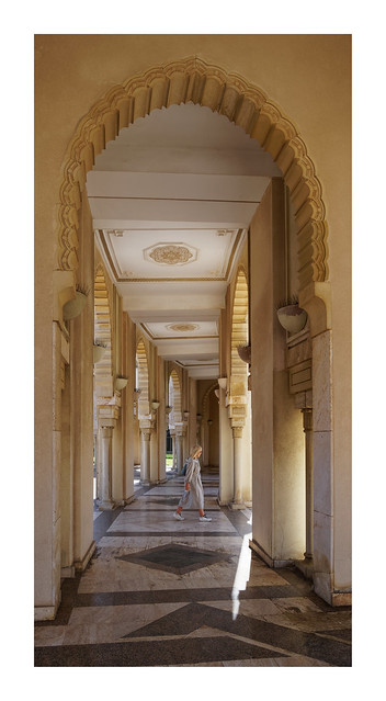 One of the porticos outside the Hassan II Mosque, Casablanca