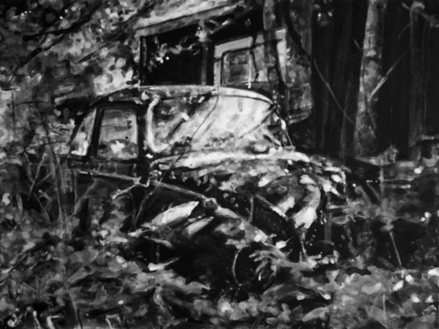 abandoned car *  60 x 80 cm  *acrylic on canvas* 2017