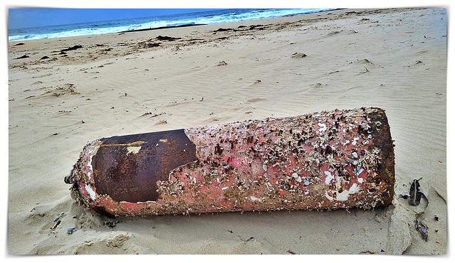 Old Gas Bottle washed up after a storm