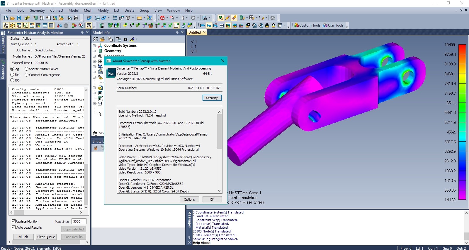 Working with Siemens Simcenter FEMAP 2022.2.0 with NX Nastran full