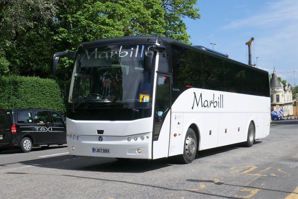 Marbill of Beith Temsa Safari HD YJ67DBX at Regent Road, Edinburgh, on 19 May 2022.