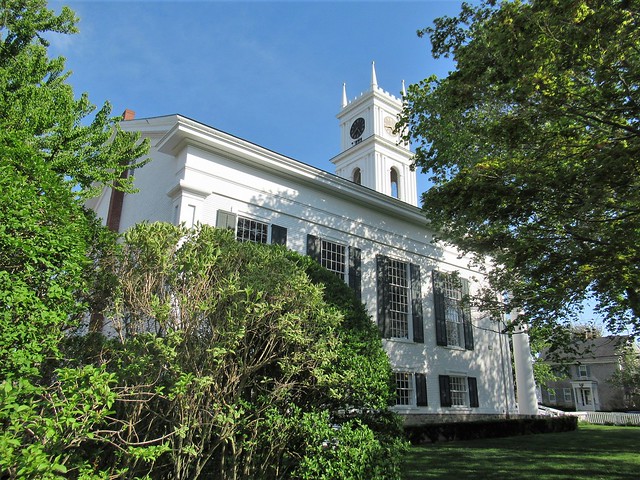 Old Whaling Church from adjoining park, Main Street, Edgartown, Massachusetts